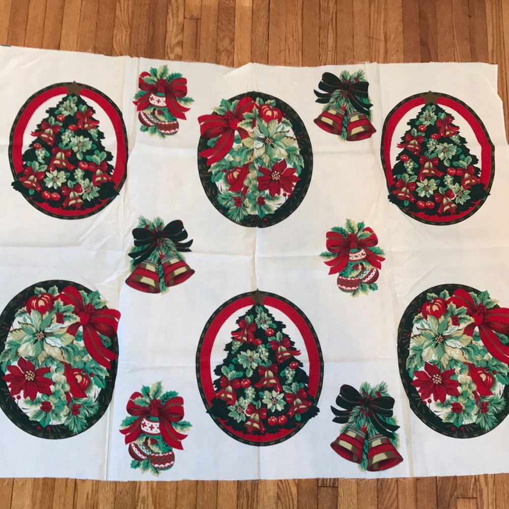 Vintage Wamsutta Hallmark Christmas craft fabric panel